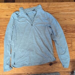 Vuori Womens Heather Gray Zip-Up Sweater. Maybe It's A Mens But I Wore It.